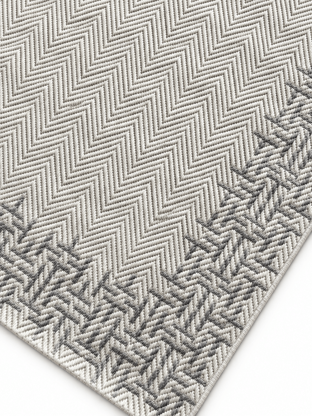 Matrix Serisi Gri Krem Balıksırtı Desenli Sisal Dokulu Modern Halı
