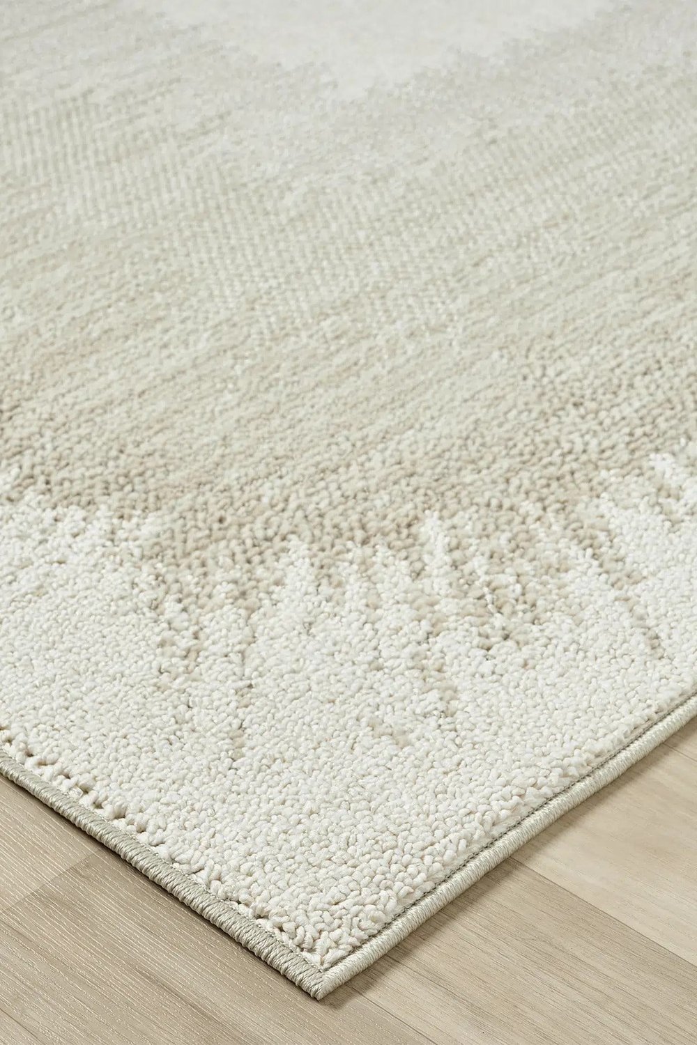 Pearl - Glow Eskitme Çerçeveli Açık Krem Modern Salon ve Odası Halısı