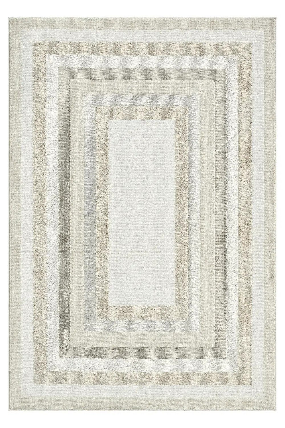 Pearl - Line Geometrik Çerçeveli Modern Salon ve Odası Halısı