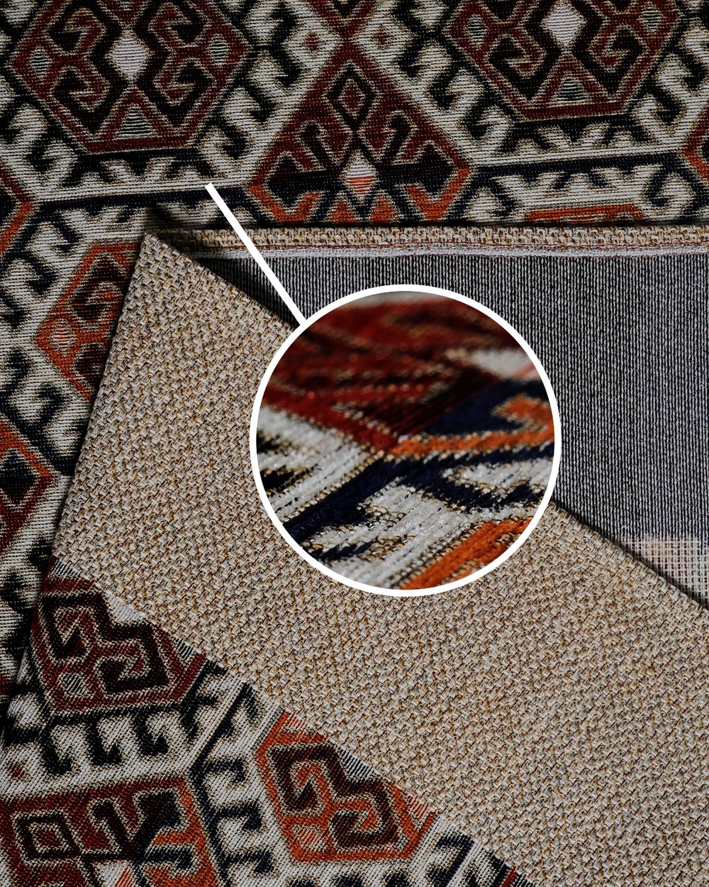 Etnik Serisi Bej Tabanlı Geometrik Desenli Halı – Doğallığın Şıklıkla Buluştuğu Yorum