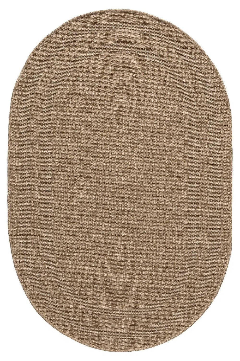 Oval Düz Desen Jüt Halı Doğal Hasır Görünümlü Minimal Halı
