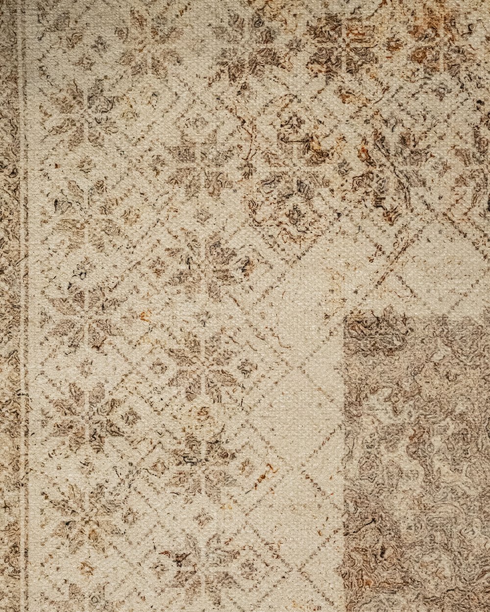 Twist Krem Halı Vintage  Desenli