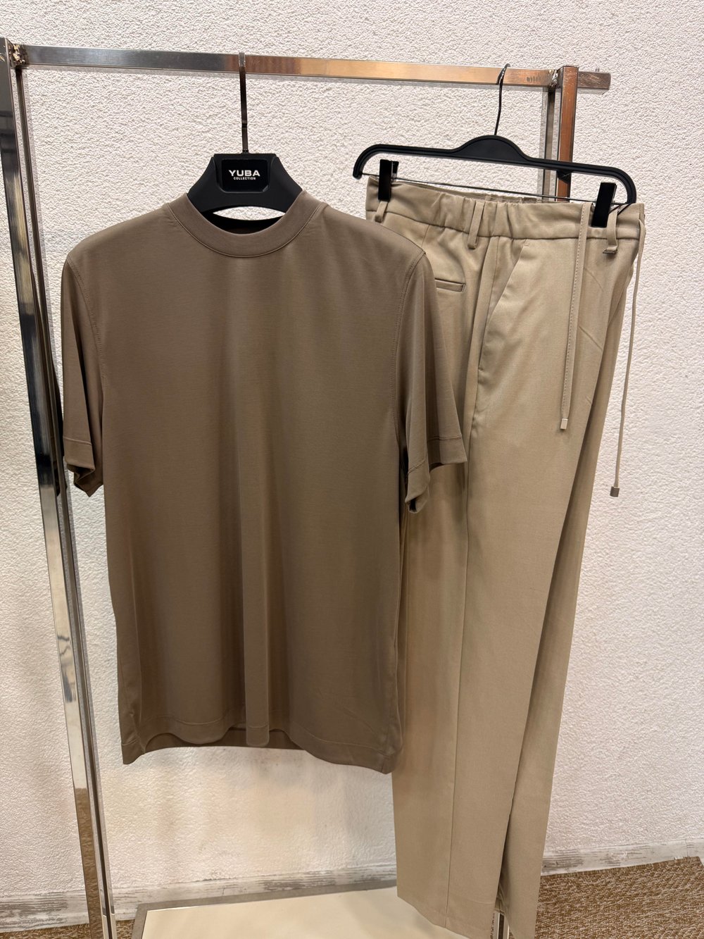Bağcıklı Kumaş Jogger Pantolon-Krem