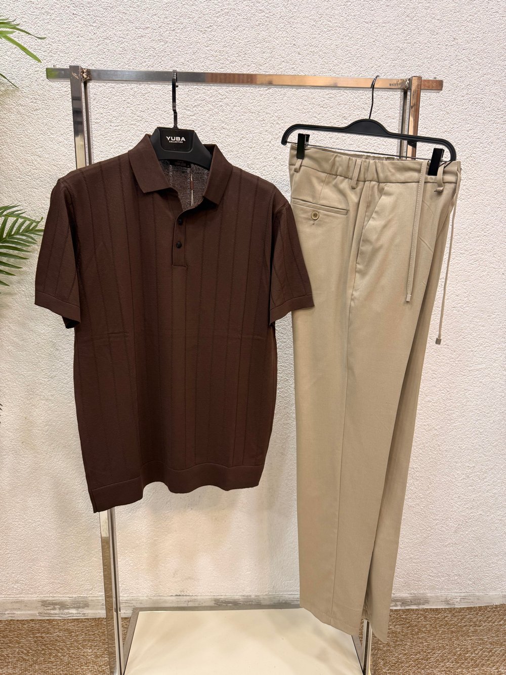 Bağcıklı Kumaş Jogger Pantolon-Krem