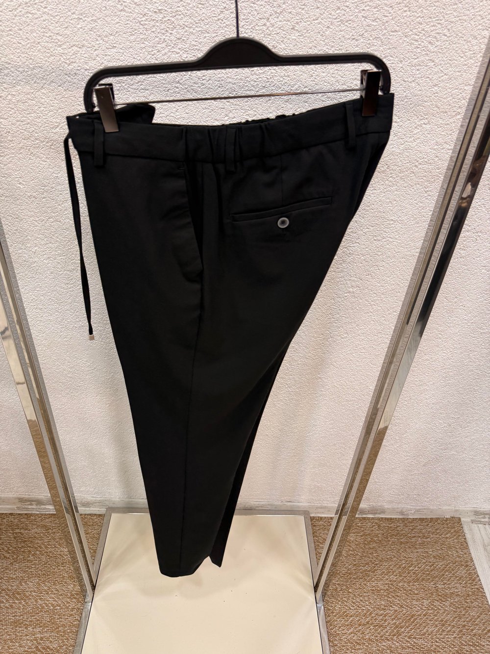 Bağcıklı Kumaş Jogger Pantolon-Siyah