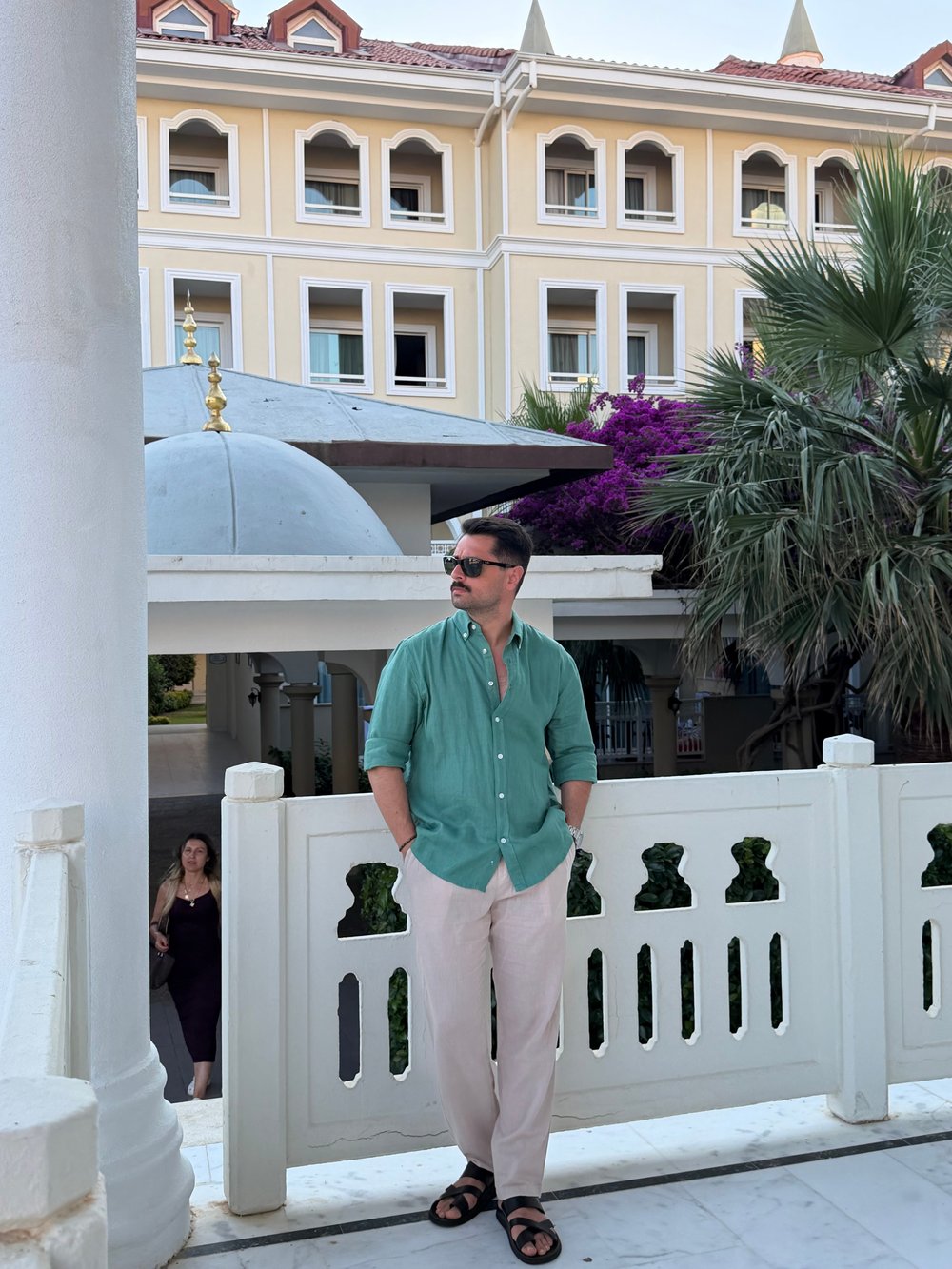 Ham keten gömlek-Yeşil