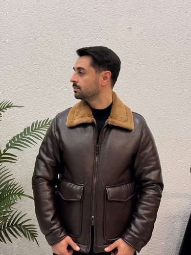 KAHVE PREMİUM KALIN KÜRKLÜ MONT ÇİFT FERMUARLI