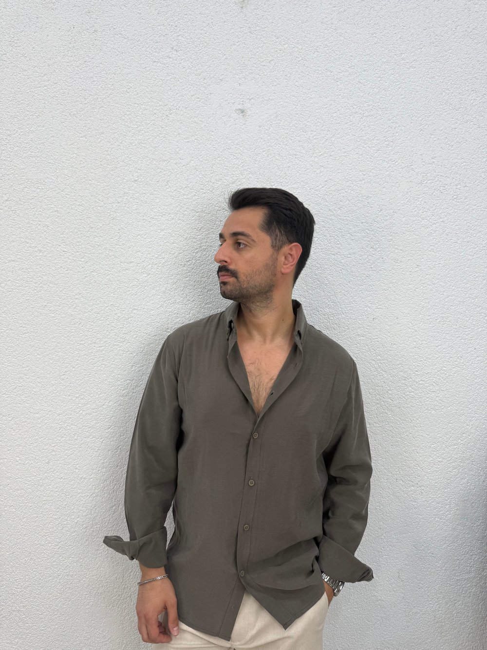 Modal Kumaş Gömlek - Kahverengi