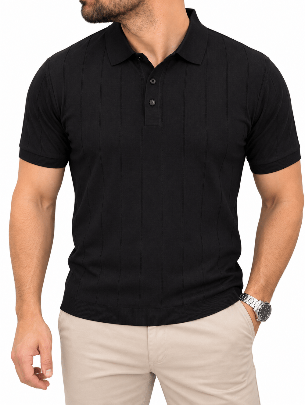 Rayon Triko T-Shirt -Siyah