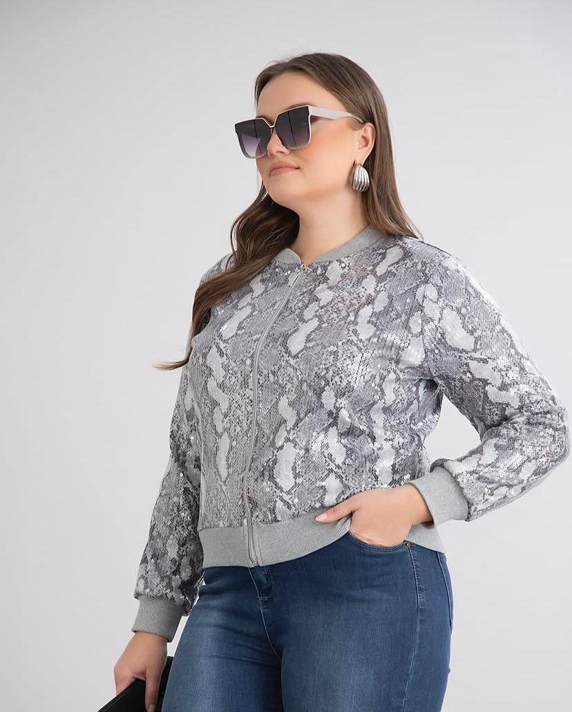 PUL PAYET GRİ LEOPAR DESENLİ HIRKA