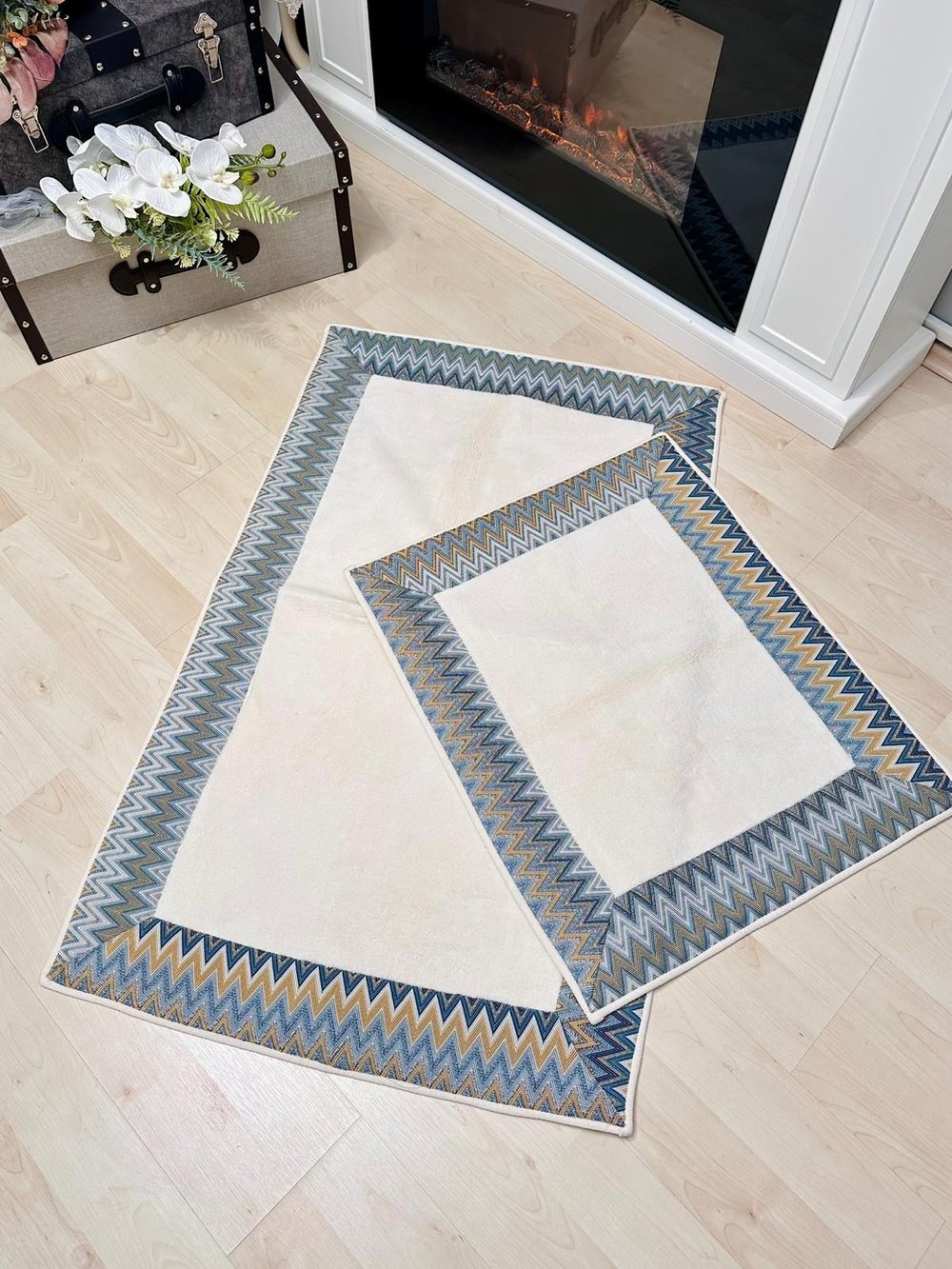 120*60 Missoni Model Lacivert İkili Paspas Takımı