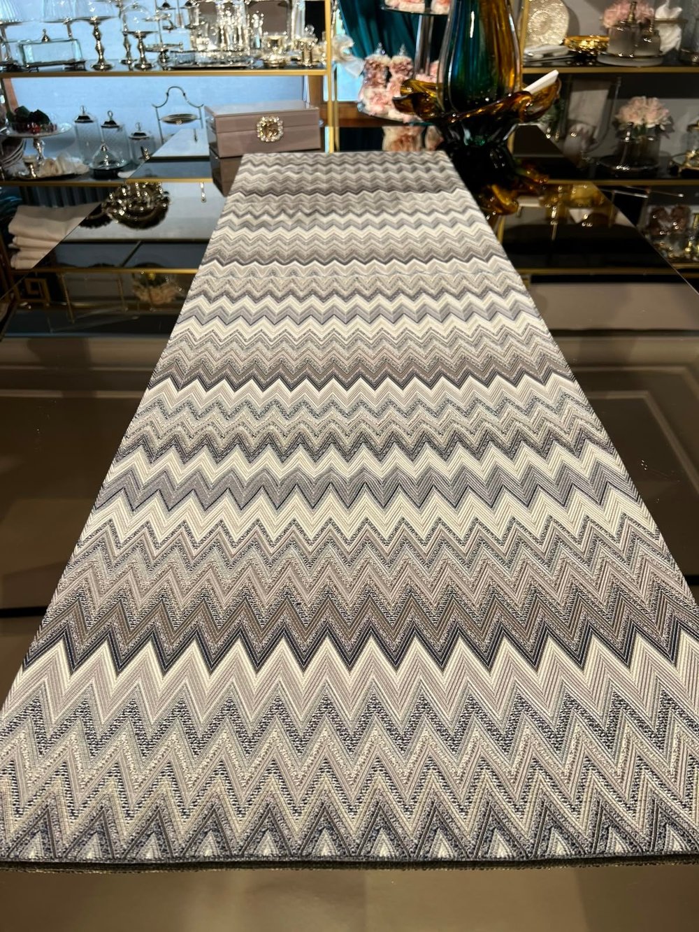 Zikzak Desenli Lacivert Runner