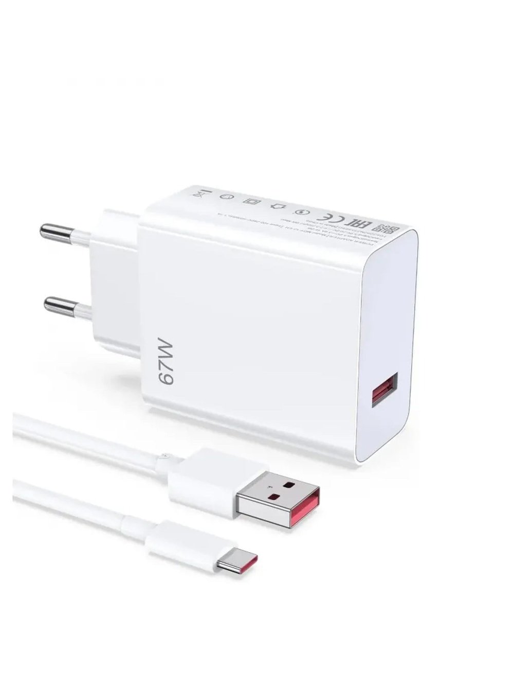 AC-107 67Watt 1xUSB-A 1metre USB-A to USB-C Kablolu Duvar Şarj Aleti