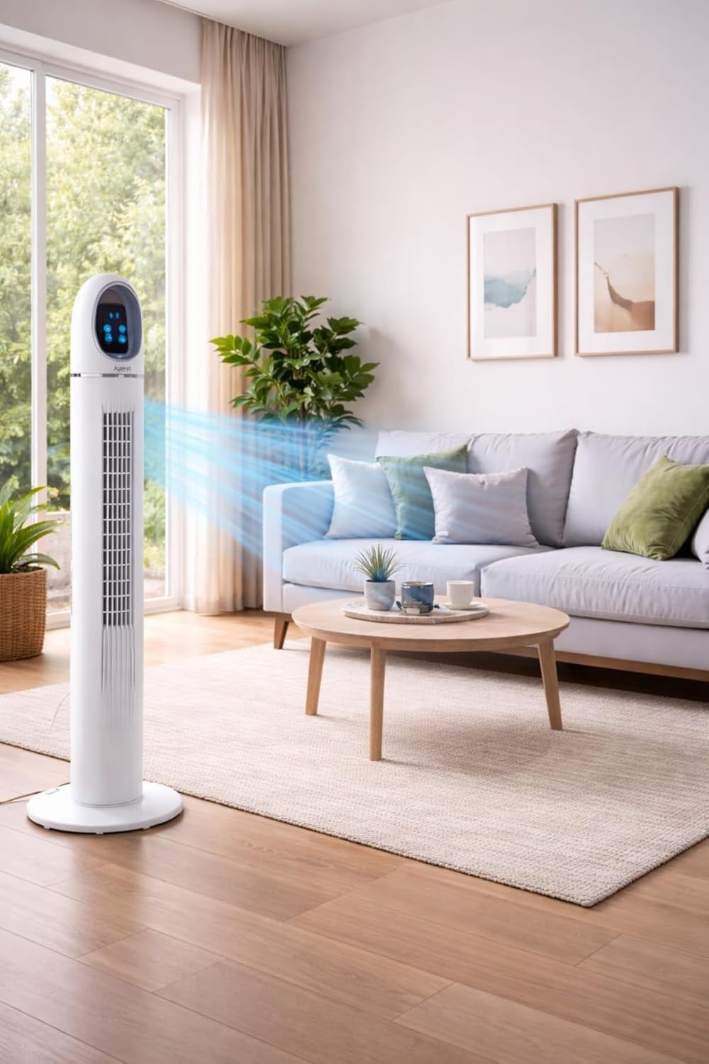 ACFN 45İnç Kule Tipi Vantilatör | 45W Güçlü Motor, 3 Kademeli Hız, Salınımlı, Zamanlayıcılı Tower Fan