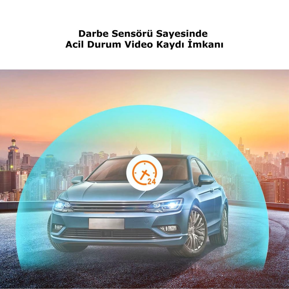 Araç İçi FullHD 3 Kameralı Y15 170° Derece Yol Takip, İç Mekan ve Arka Kamera Kayıt