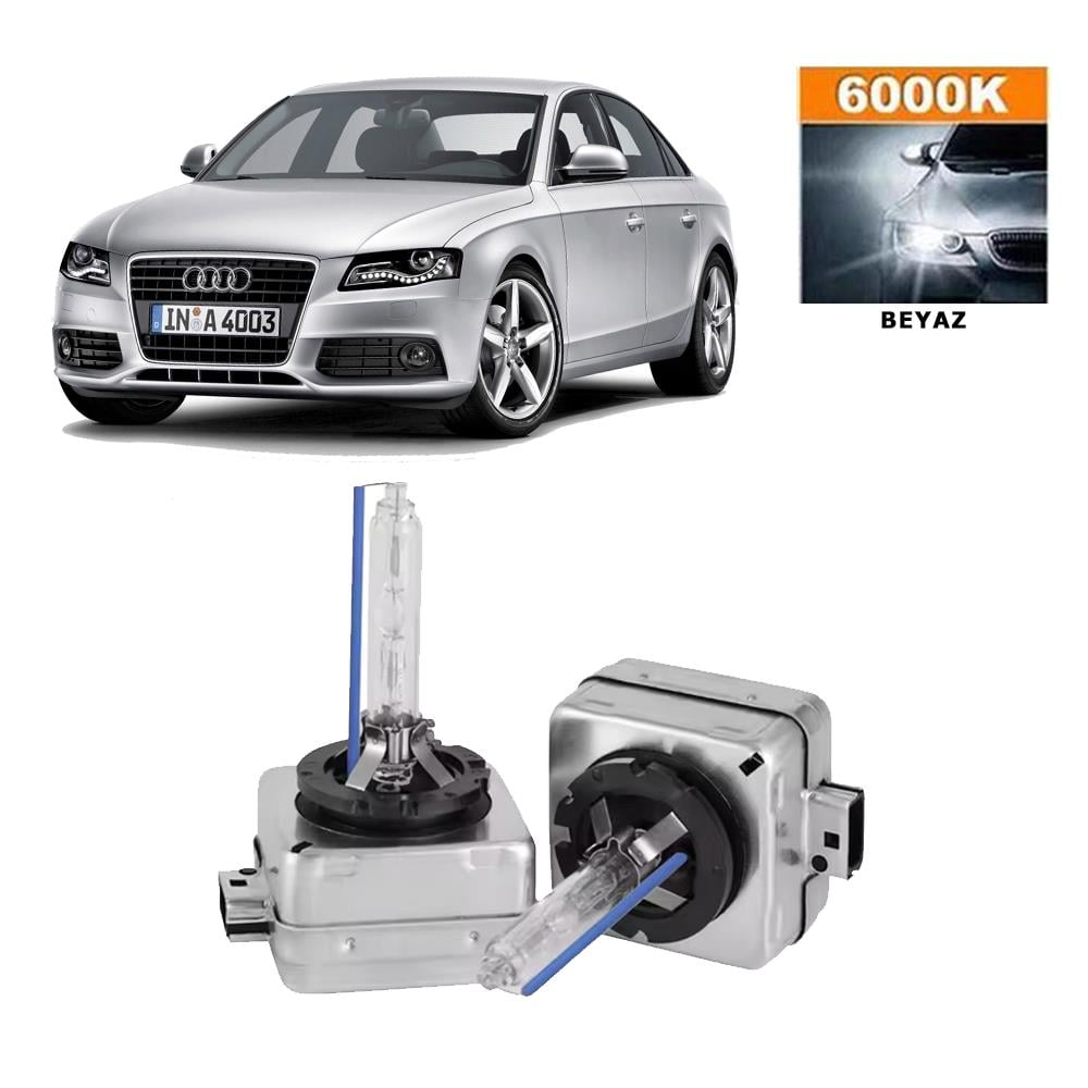 Audi A4 B8 2008-2015 D3S / D3R 6000K Beyaz HID Xenon Ampul 2 Adet