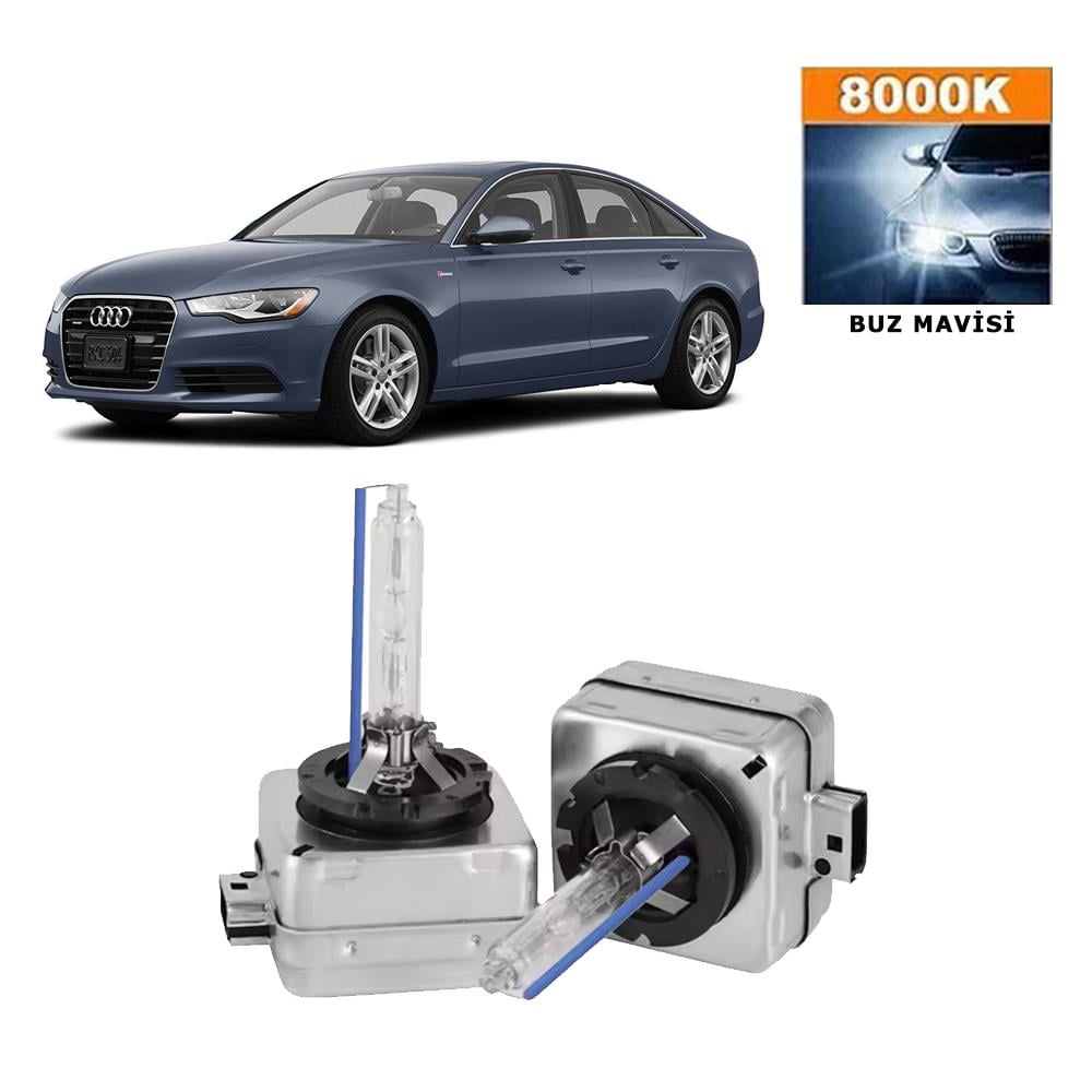 Audi A6 2008-2015 D3S / D3R 8000K Buz Mavisi HID Xenon Ampul 2 Adet