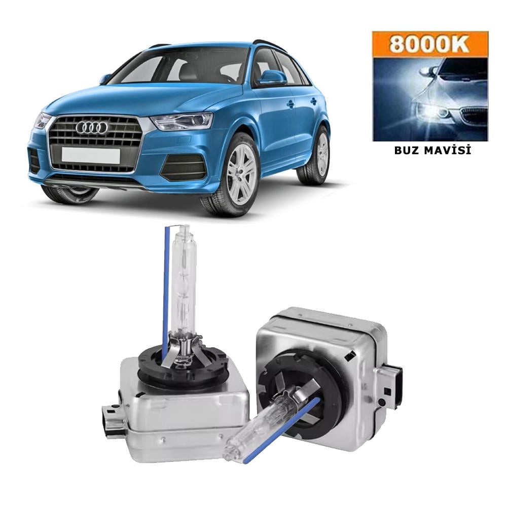 Audi Q3 2012-2014 D3S / D3R 8000K Buz Mavisi HID Xenon Ampul 2 Adet