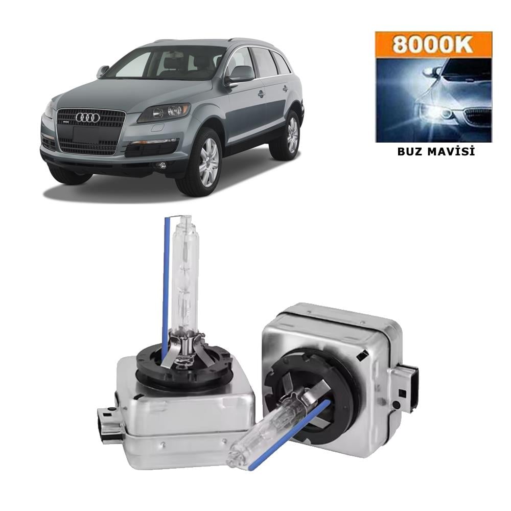 Audi Q7 2009-2009 Xenon D1S / D1R 8000K Buz Mavisi HID Xenon Ampul 2 Adet