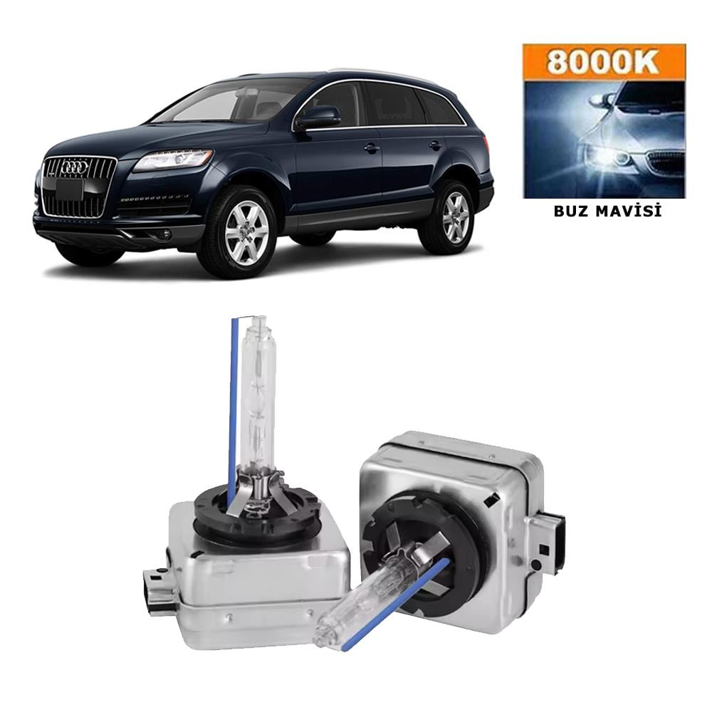 Audi Q7 2009-2014 D3S / D3R 8000K Buz Mavisi HID Xenon Ampul 2 Adet