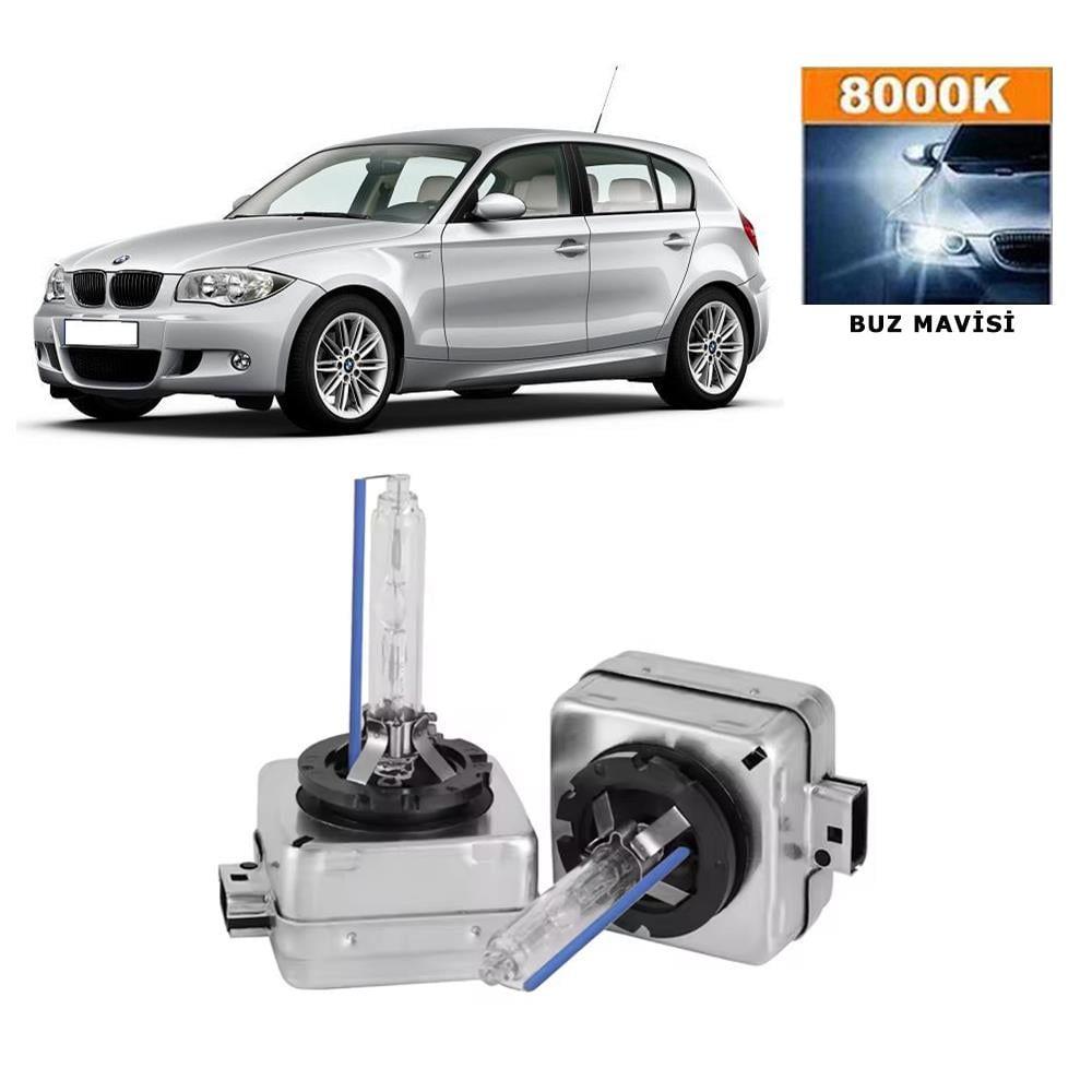 BMW 1 Serisi E87 2003-2012 Xenon D1S / D1R 8000K Buz Mavi HID Xenon Ampul 2 Adet