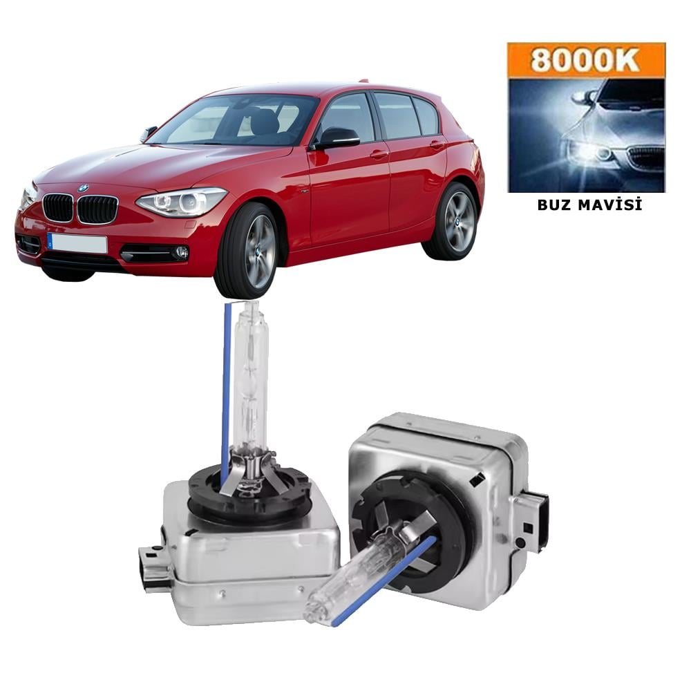 BMW 1 Serisi F20 2012-2017 Xenon D1S / D1R 8000K Buz Mavisi HID Xenon Ampul 2 Adet