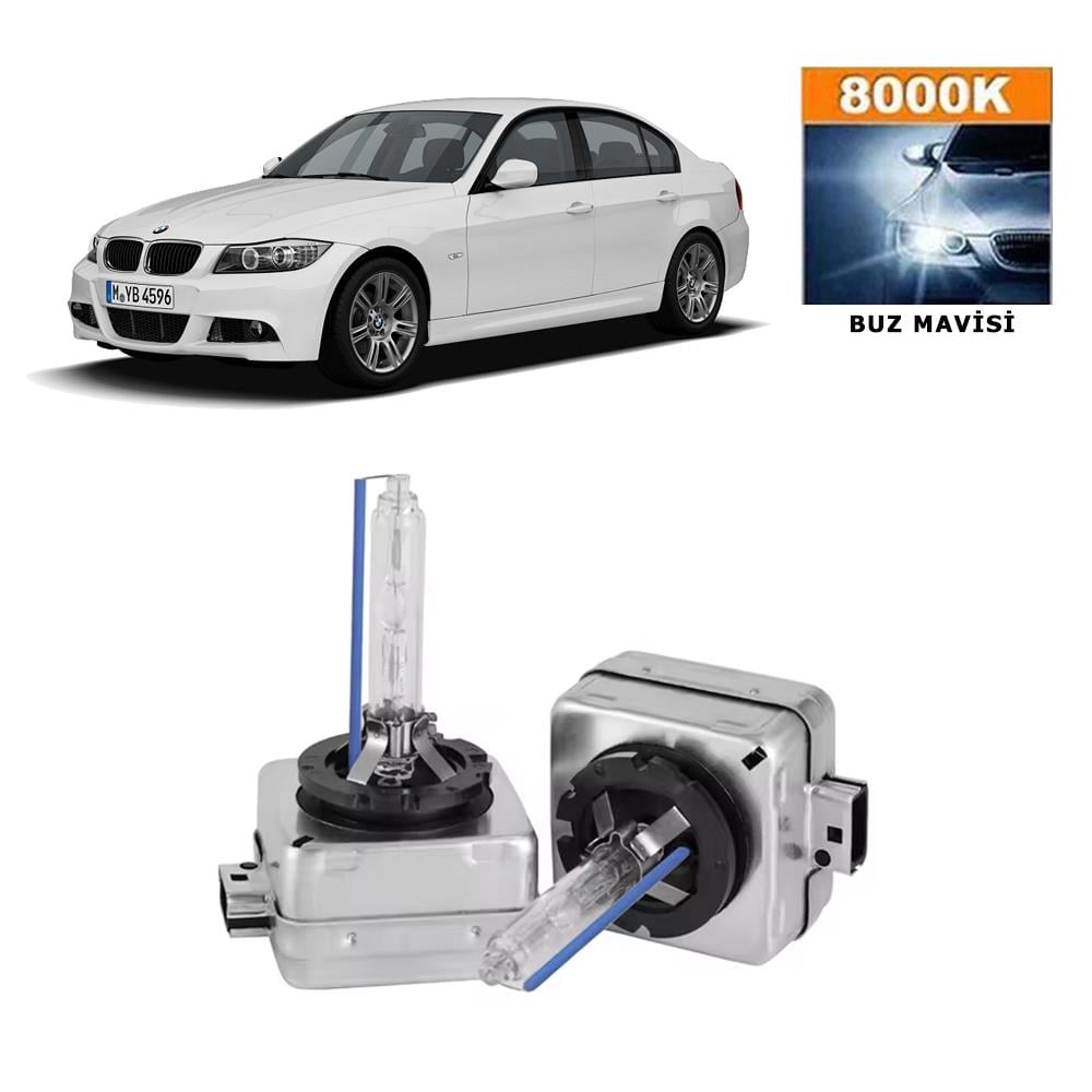 BMW 3 Serisi E90 2005-2012 Xenon D1S / D1R 8000K Buz Mavi HID Xenon Ampul 2 Adet