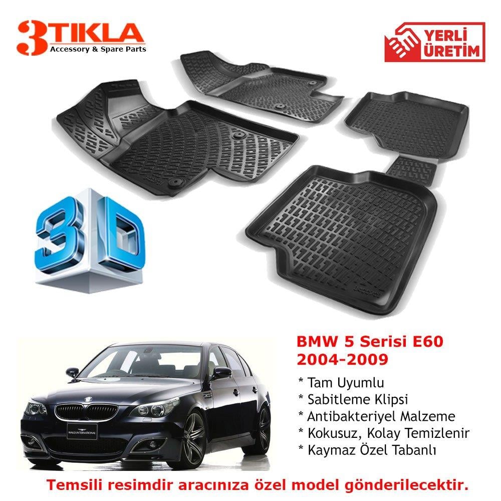 BMW 5 Serisi E60 2004-2009 Premium 3D Havuzlu Paspas Seti