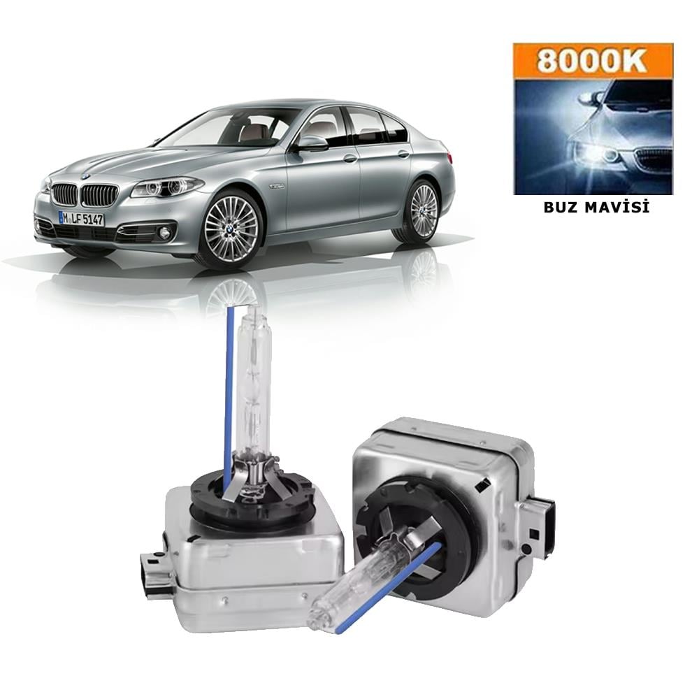 BMW 5 Serisi F10 2010-2016 Xenon D1S / D1R 8000K Buz Mavisi HID Xenon Ampul 2 Adet