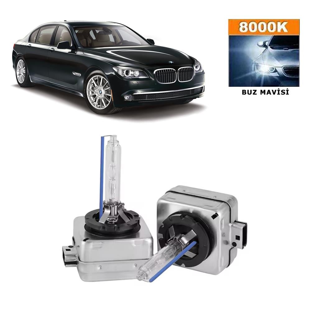 BMW 7 Serisi F01 2008-2015 Xenon D1S / D1R 8000K Buz Mavisi HID Xenon Ampul 2 Adet