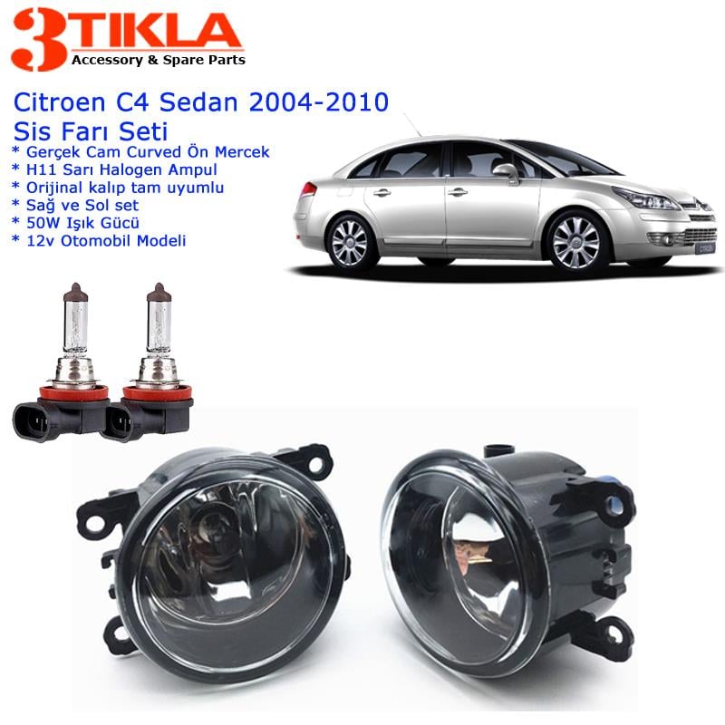 Citroen C4 2004 Sis Farı Set  Oem:  8200074008