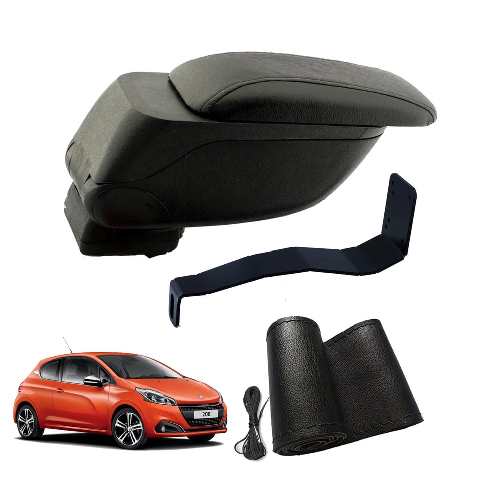 Eko Set Peugeot 208 2019 Geniş Hacimli  Delmesiz Çelik Ayaklı  Kolçak ve Direksiyon Kılıfı