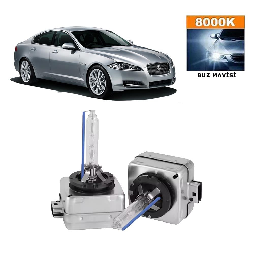 Jaguar XF 2008-2011 Xenon D1S / D1R 8000K Buz Mavisi HID Xenon Ampul 2 Adet