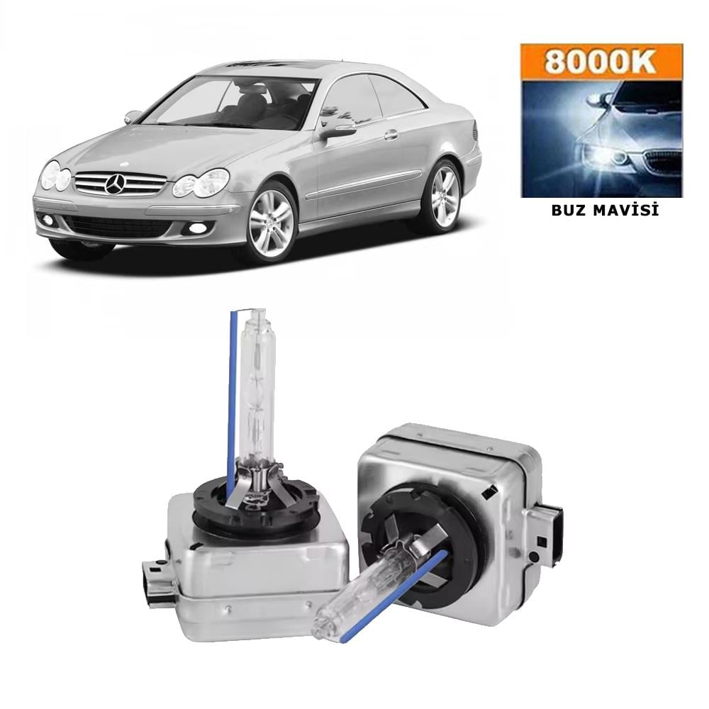 Mercedes CLK Serisi C209 2002-2009 Xenon D1S / D1R 8000K Buz Mavisi HID Xenon Ampul 2 Adet