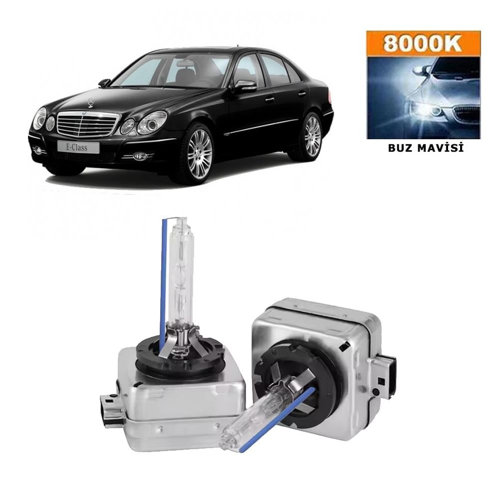 Mercedes E Serisi W211 2001-2009 Xenon D1S / D1R 8000K Buz Mavisi HID Xenon Ampul 2 Adet
