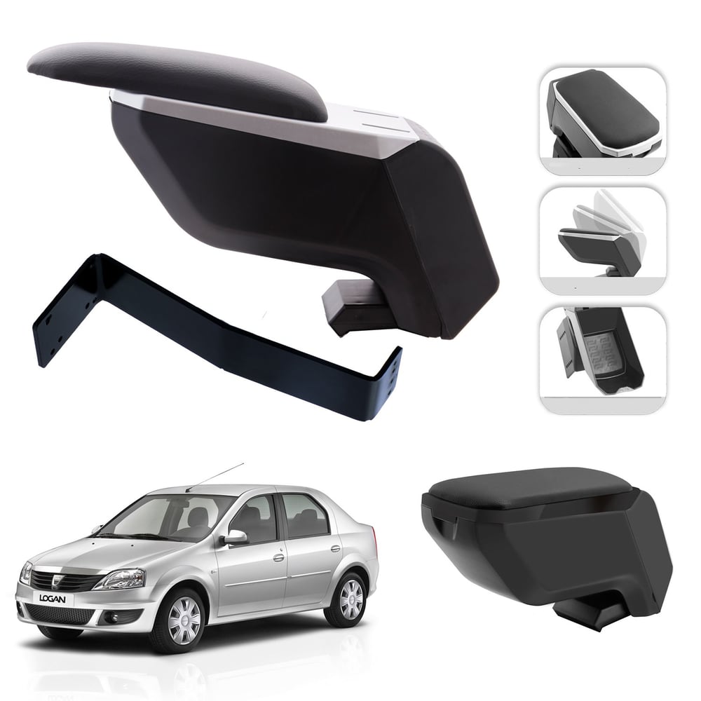 Mis Paket Dacia Logan 2004-2012 Delmesiz Çelik Ayaklı Kolçak + Askılı Koku + Micro Fiber Bez + Torpido Süngeri