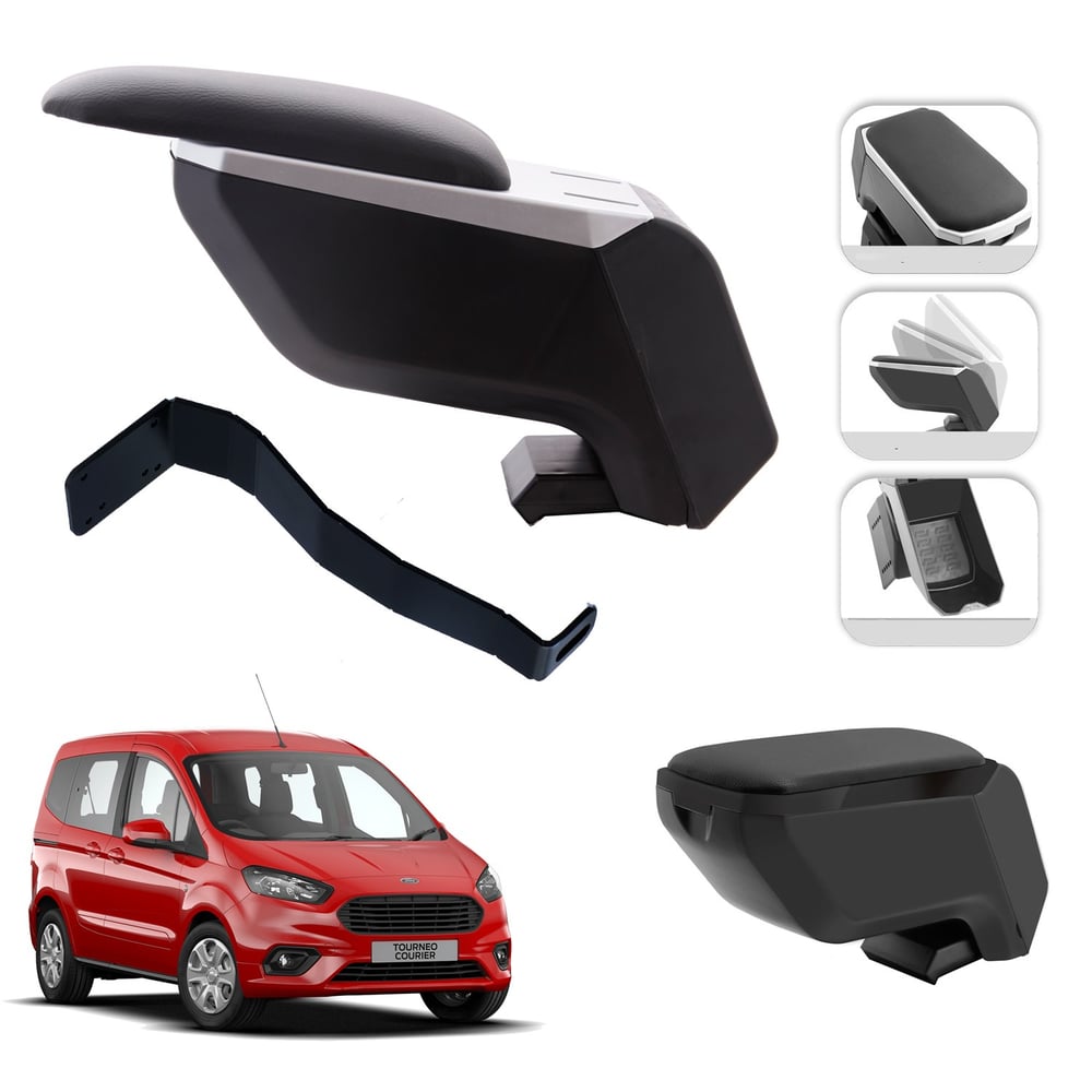 Mis Paket Ford Courier 2010-2023 Delmesiz Çelik Ayaklı Kolçak + Askılı Koku + Micro Fiber Bez + Torpido Süngeri