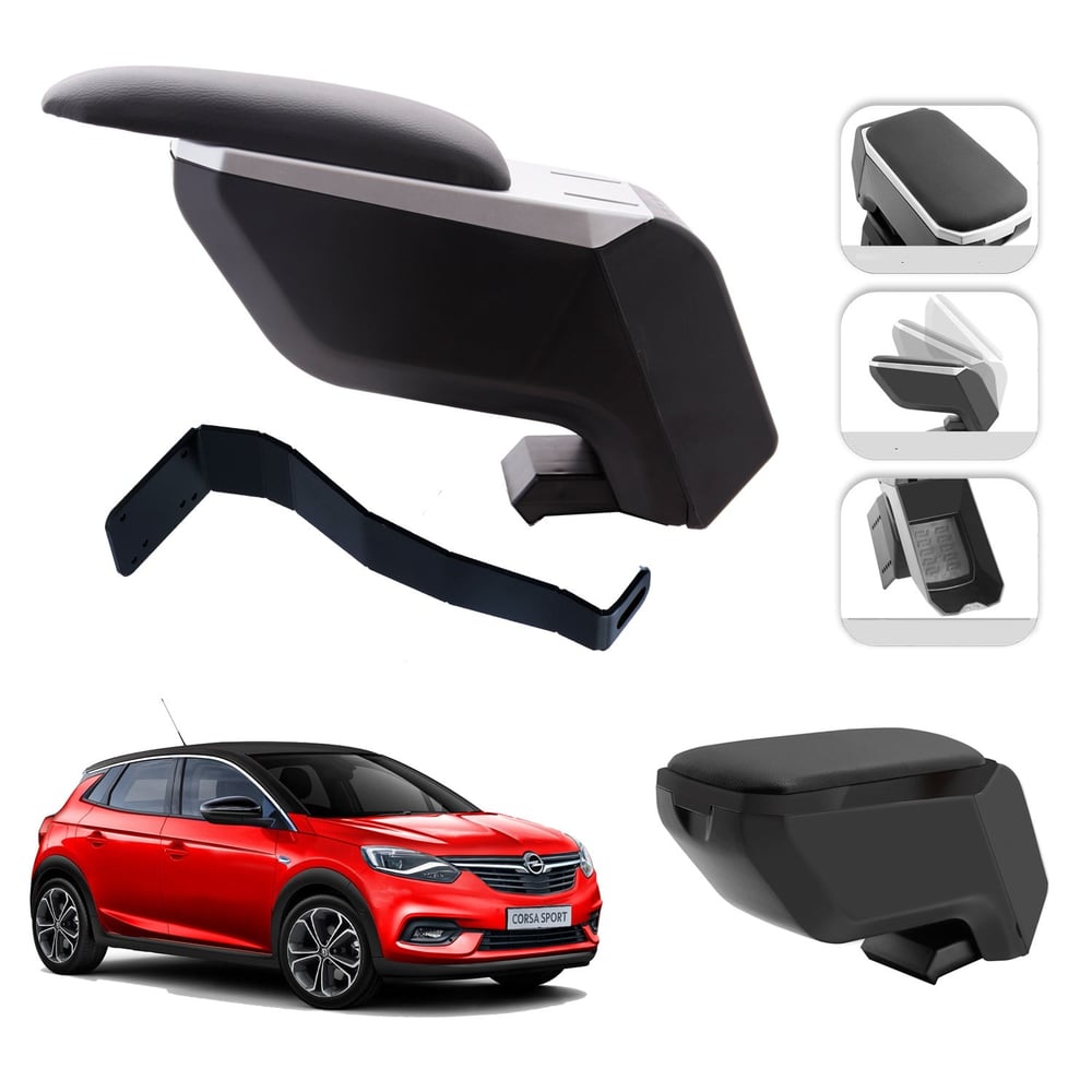 Mis Paket Opel Corsa F 2020-2024 Delmesiz Çelik Ayaklı Kolçak + Askılı Koku + Micro Fiber Bez + Torpido Süngeri