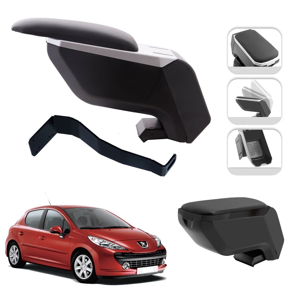 Mis Paket Peugeot 207 2006-2015 Delmesiz Çelik Ayaklı Kolçak + Askılı Koku + Micro Fiber Bez + Torpido Süngeri