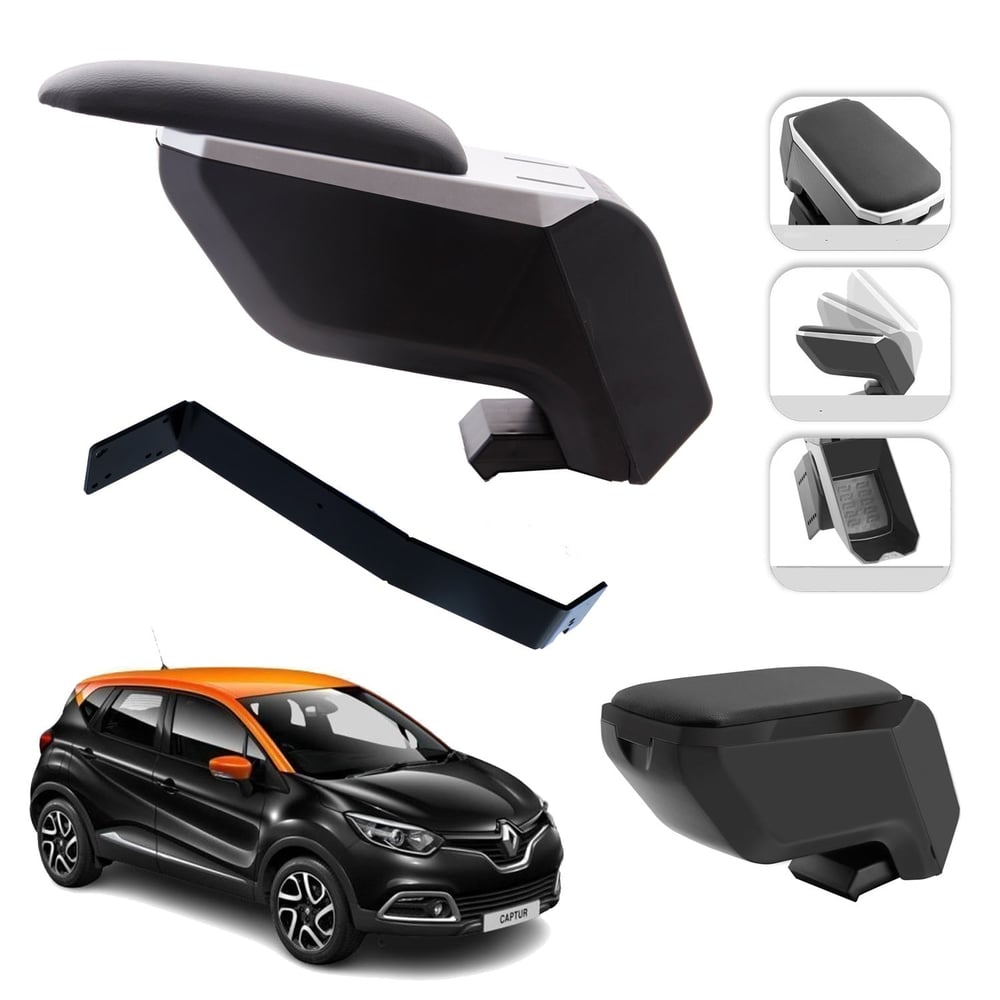 Mis Paket Renault Captur I 2013-2019 Delmesiz Çelik Ayaklı Kolçak + Askılı Koku + Micro Fiber Bez + Torpido Süngeri