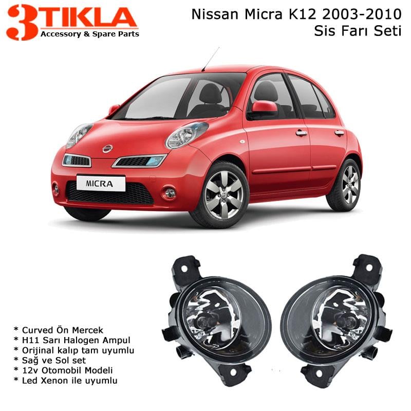 Nissan Micra K12 2009 Sis Farı Takımı Ampullü Tam uyumlu