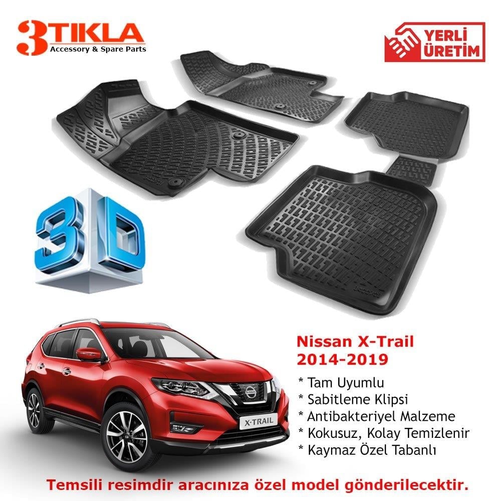 Nissan X-Trail 2014-2019 Premium 3D Havuzlu Paspas Seti
