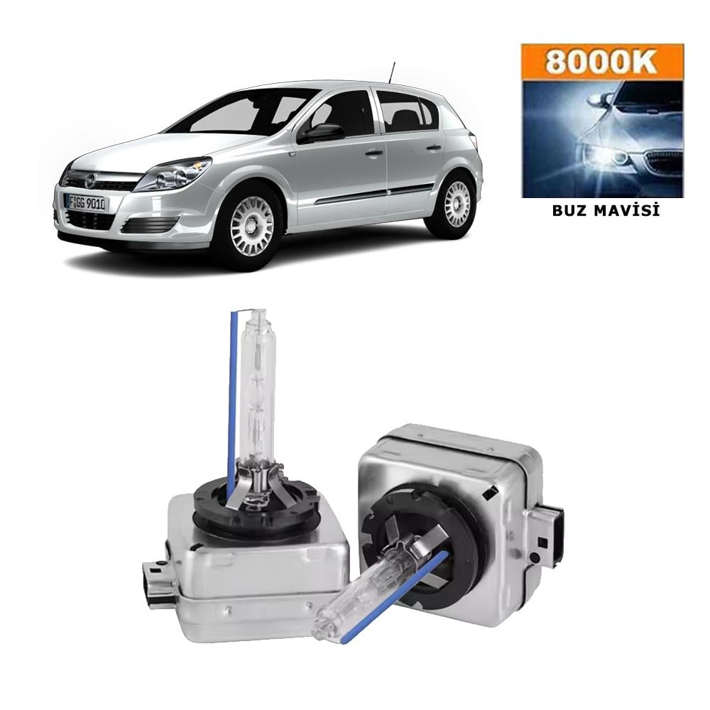 Opel Astra H Xenon D1S / D1R 8000K Buz Mavisi HID Xenon Ampul 2 Adet