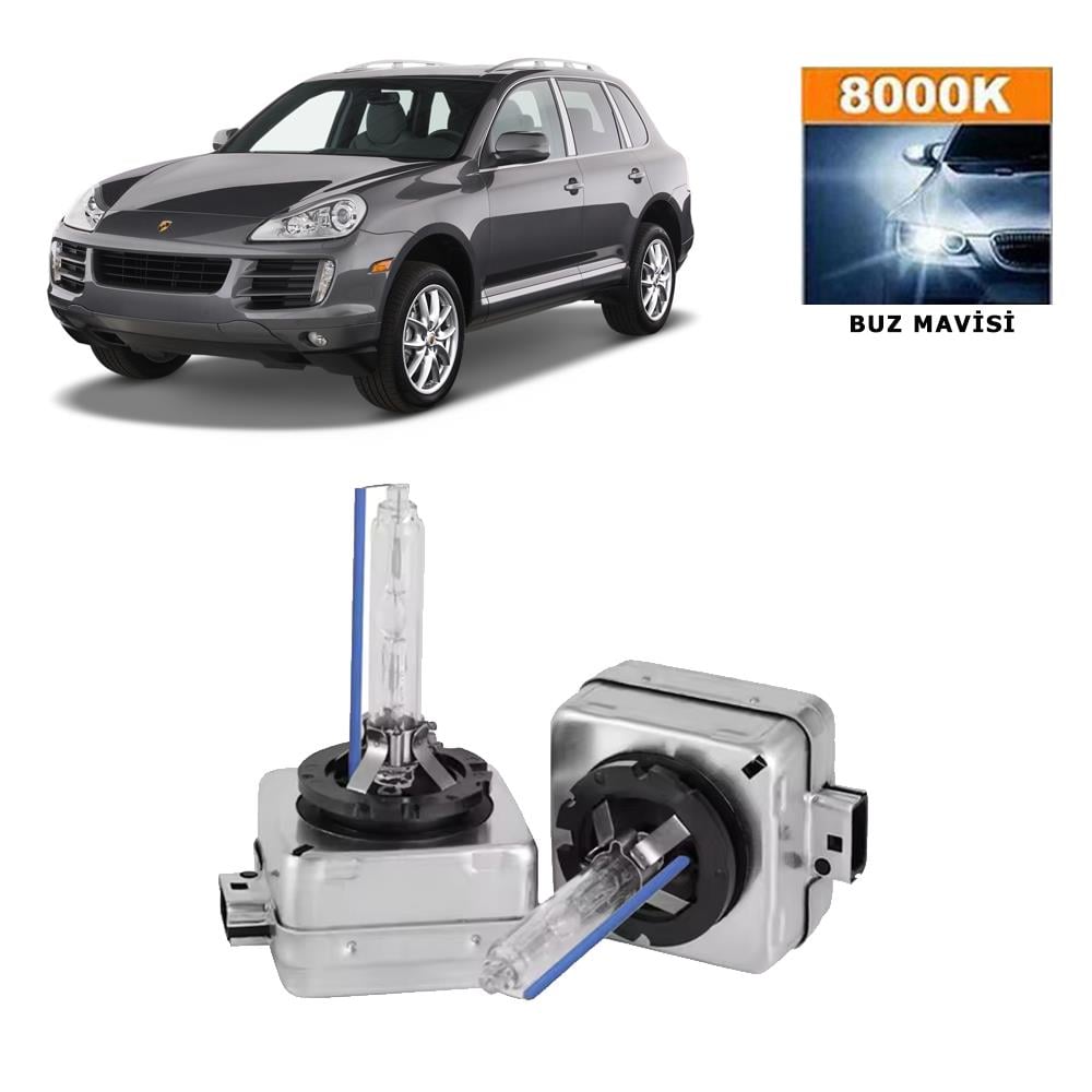 Porsche Cayenne 2002-2010 D1S / D1R 8000K Buz Mavisi HID Xenon Ampul 2 Adet