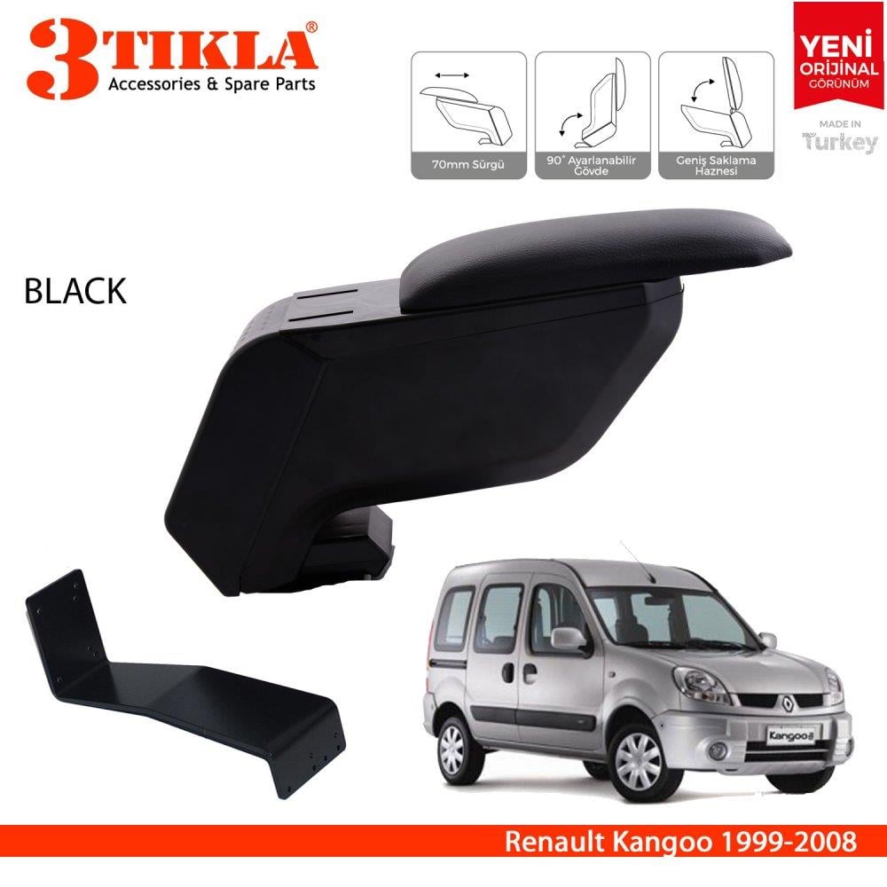 Renault Kangoo 1999-2008 Delmesiz Çelik Ayaklı Siyah Kolçak Kol Dayama