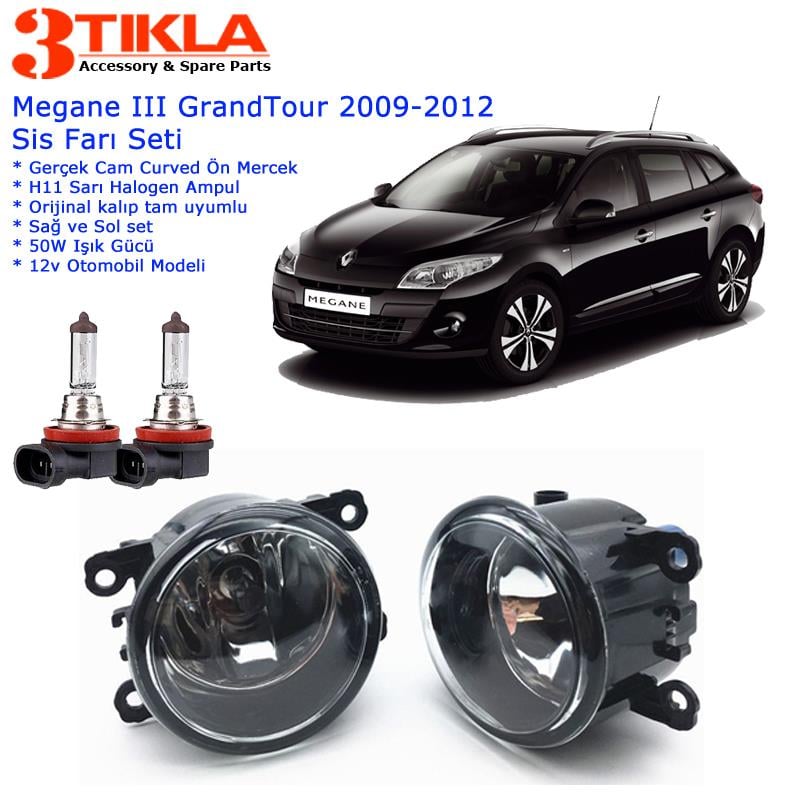 Renault Megane III SW 2009 Sis Farı Set Oem: 8200074008