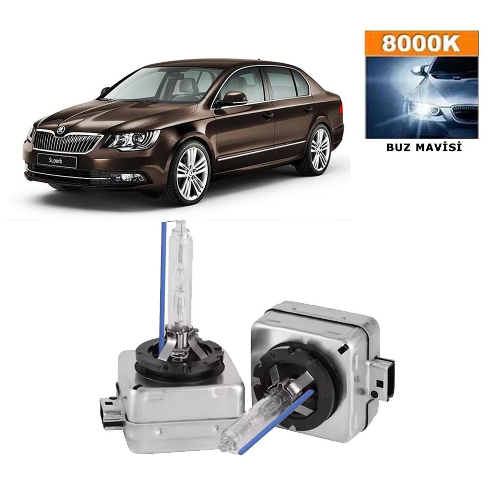 Skoda SuperB 2012-2019 D3S / D3R 8000K Buz Mavisi HID Xenon Ampul 2 Adet
