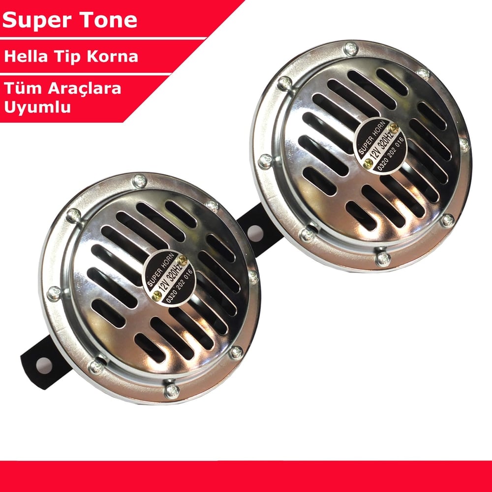 SuperTone Hella Tip Krom Korna 115dB 12V 2 Adet