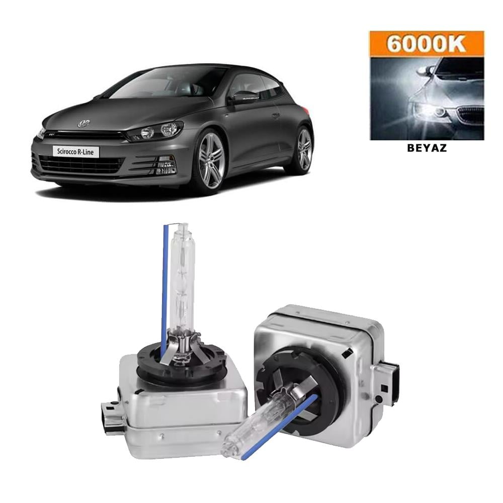 Volkswagen Scirocco 2008-2014 D1S / D1R 6000K Beyaz HID Xenon Ampul 2 Adet