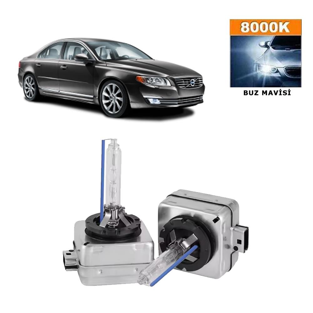 Volvo S80 2006-2016 D1S / D1R 8000K Buz Mavisi HID Xenon Ampul 2 Adet